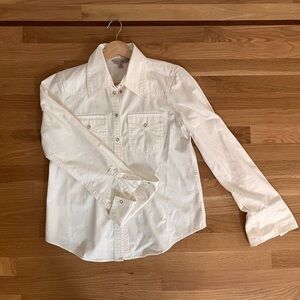 Western shirt, size medium cream with pearl snaps